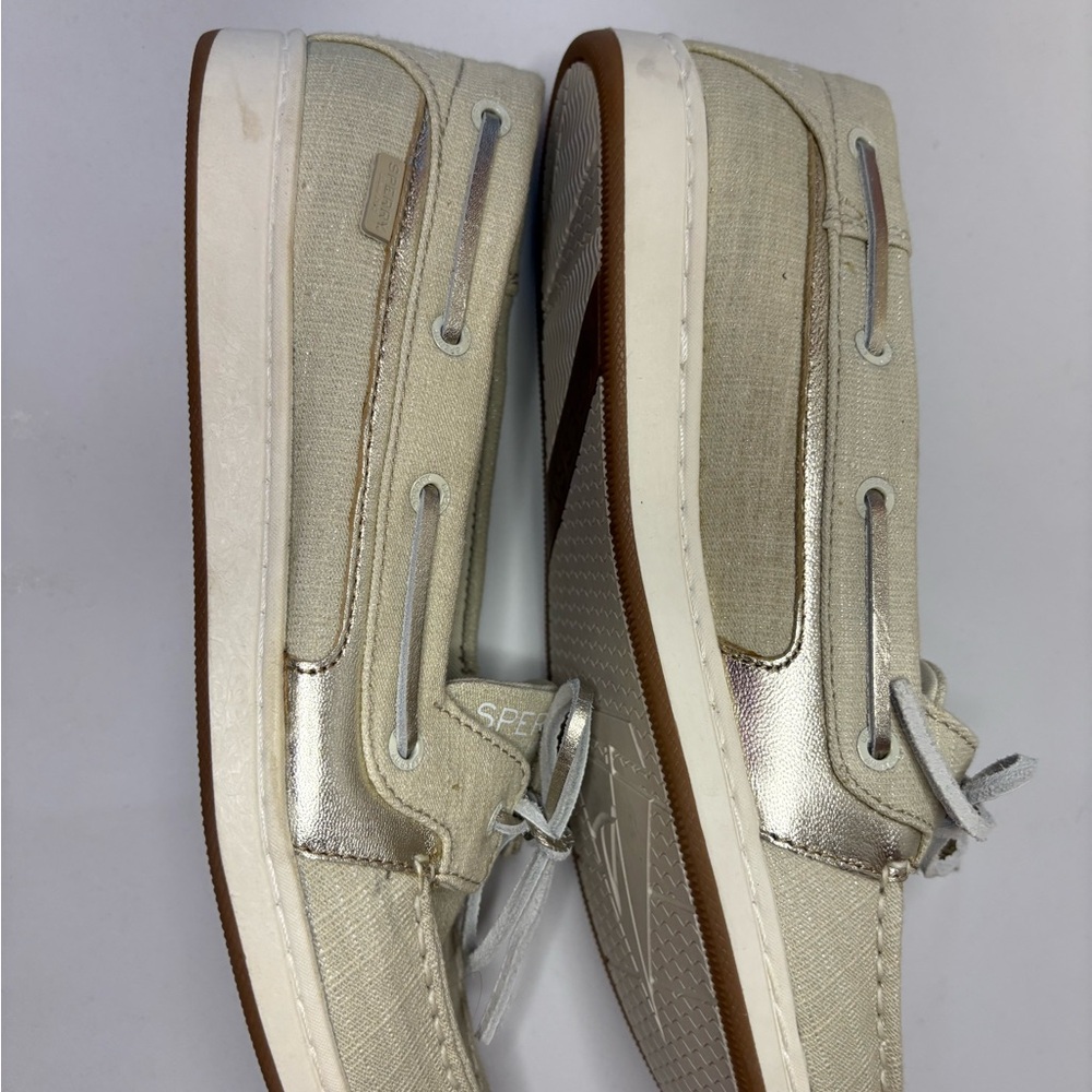 Women’s Cream and Gold Boat Shoes